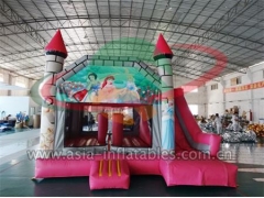 Inflatable Cinderella Jumping Castle With Slide Paracute Ride & Rocket Ride