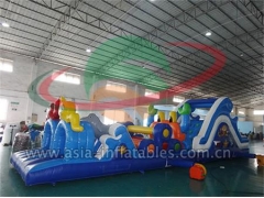 Best Price Kids And Adults Play Inflatable Obstacle Course With Small Slide
