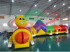 Cartoon Moonwalk Inflatable Caterpillar Tunnel For Kids Party And Event