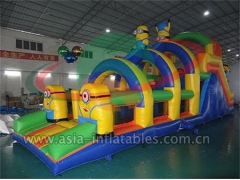 Cheap Hot Sell Minion Inflatable Obstacle Challenge For Children for Carnival, Party and Event