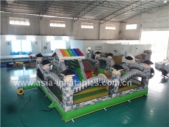 Military Inflatable Obstacle Garden House Inflatable Playland For Children