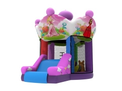Inflatable Pink Mini Bouncer Castle with Slide & Fun Derby Horse Race