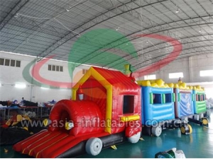 Children Tunnel Games Inflatable Train Maze And Tunnel Games For Kids